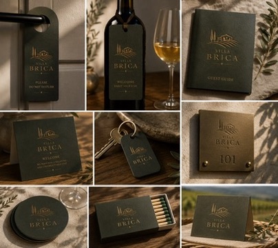 Villa Brica hospitality stationery and suite details